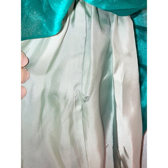 VTG NWOT 1990s GUESS Organza Mini Skirt TURQUOISE SZ: X-Small - Picture 7 of 8